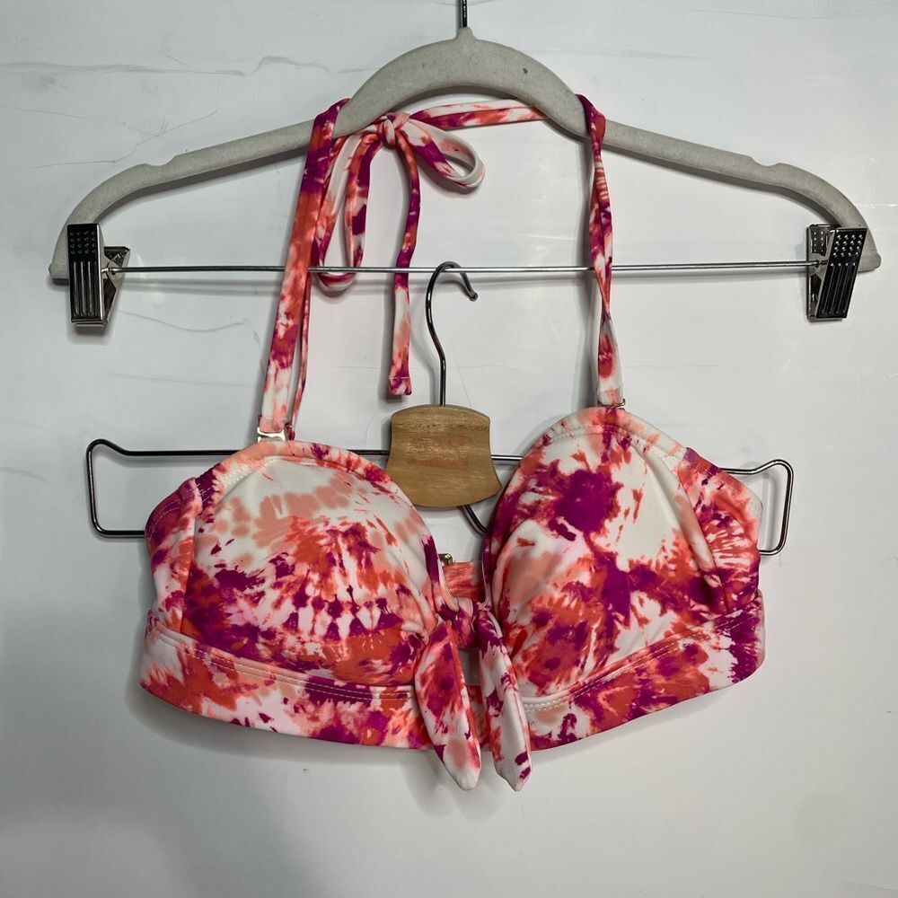 5 for $25🔥Time and Tru‎ Pink Tie Dye Print Bikini Swimsuit Top Small (4-6)